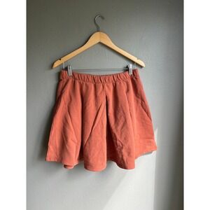 NWT Monrow Womens Orange‎ 100% Organic Cotton Skirt Size XL